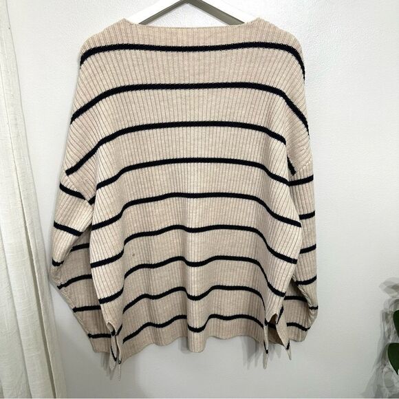 Apiece Apart Maru V Neck Stripe Sweater - Picture 3 of 6